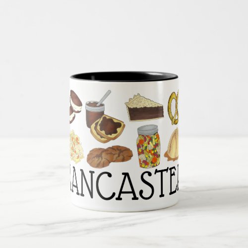 Lancaster PA Pennsylvania Dutch Amish Foods Two_Tone Coffee Mug