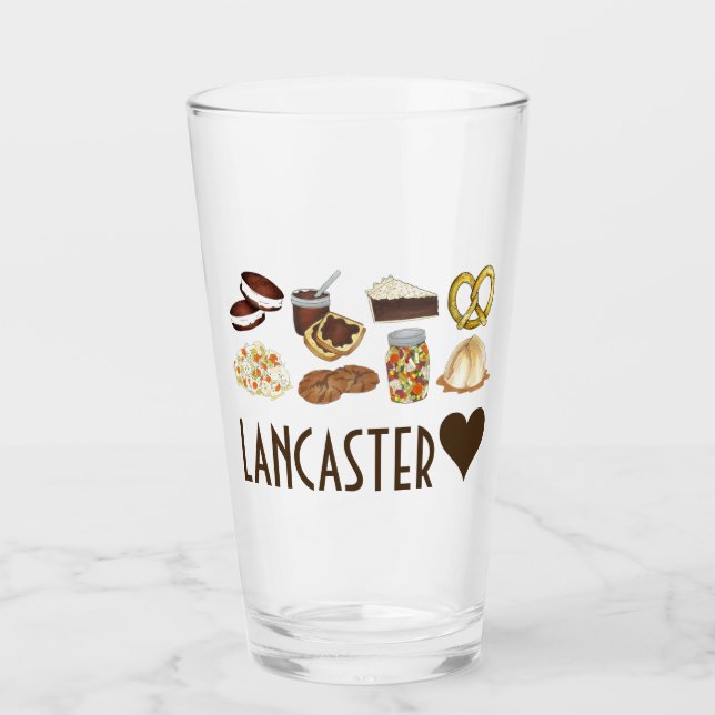 Lancaster Pennsylvania PA Dutch Food Amish Country Glass (Front)