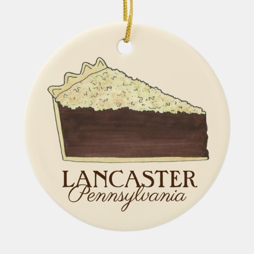 Lancaster Pennsylvania PA Dutch Shoo Fly Pie Ceramic Ornament