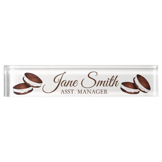 Lancaster Pennsylvania PA Dutch Whoopie Pies Baker Desk Name Plate (Front)