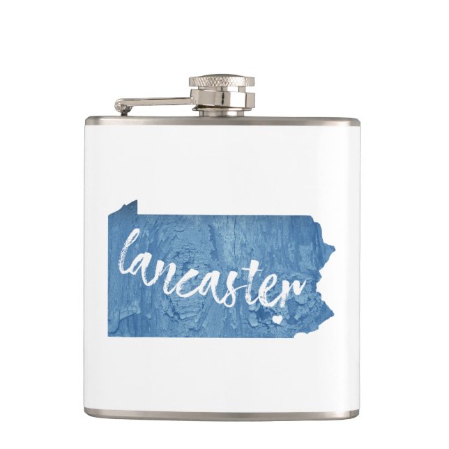 Lancaster Pennsylvania Wood Grain Flask (Front)