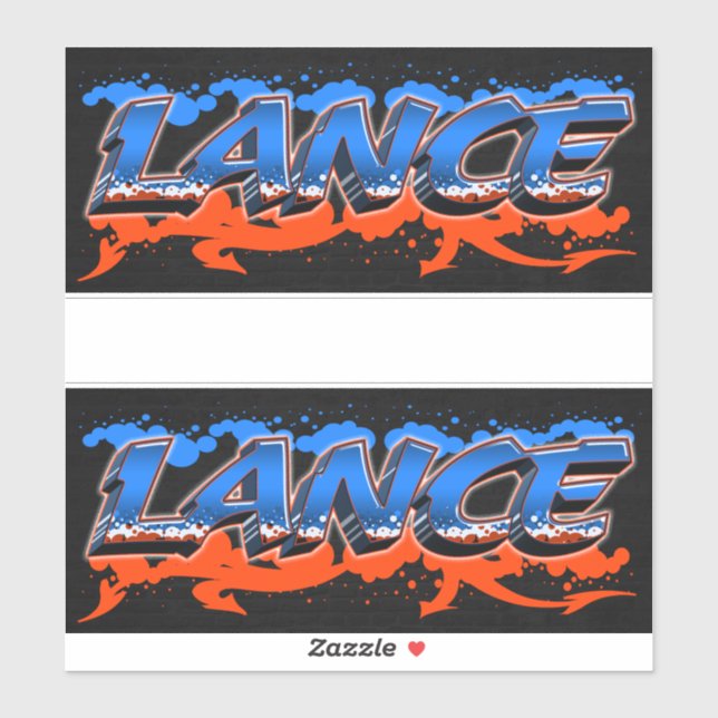 Lance First Name Graffiti Sticker (Sheet)