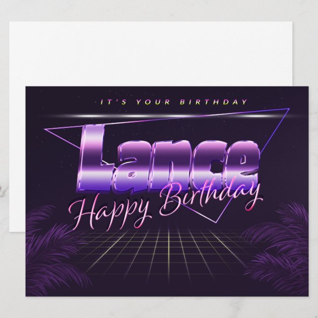Lance Name First Name pura retro card Birthday (Front/Back)