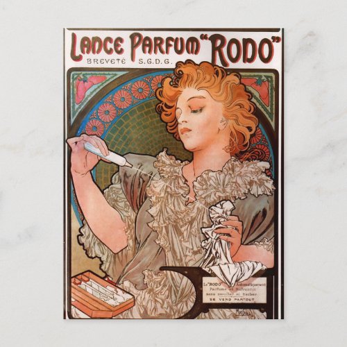 Lance parfum Rodo by Alphonse Mucha Postcard