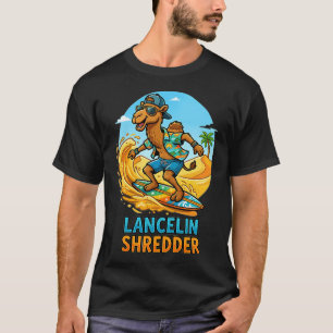 Lancelin Shredder Surfing Camel Cartoon Western Au T-Shirt
