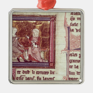 Lancelot and Guinevere sit and talk Metal Ornament