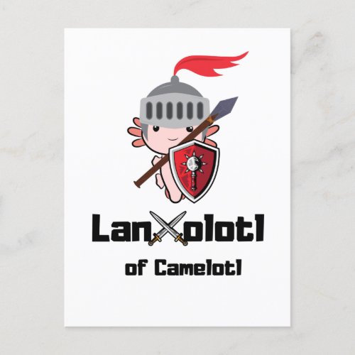 Lancelot of Camelot _ funny Axolotl knight Postcard