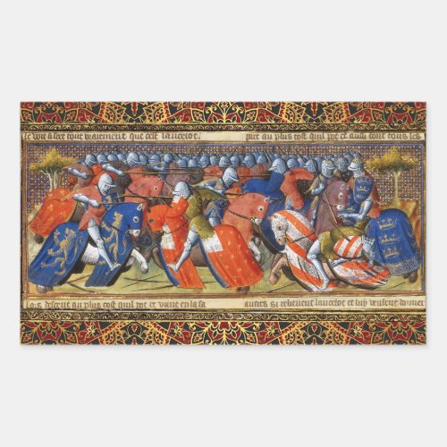 Lancelot of the Lake in the Tournament of Camelot  Rectangular Sticker