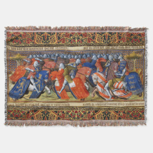 Lancelot of the Lake in the Tournament of Camelot Throw Blanket