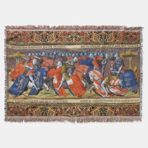Lancelot of the Lake in the Tournament of Camelot  Throw Blanket