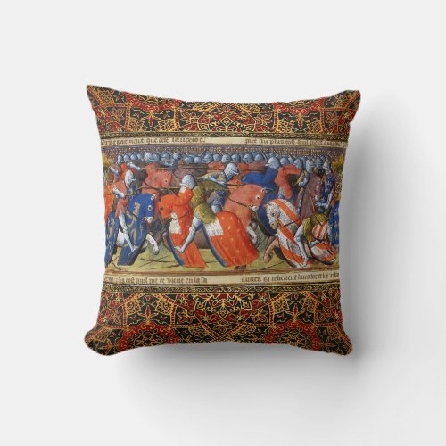 Lancelot of the Lake in the Tournament of Camelot  Throw Pillow