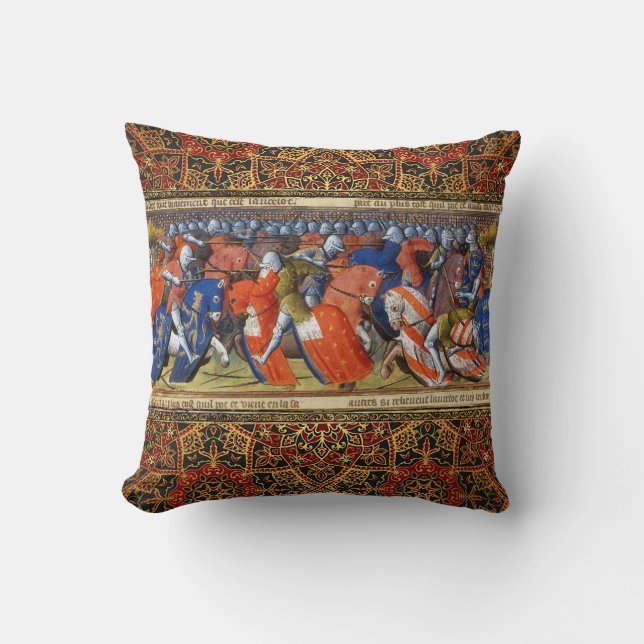Lancelot of the Lake in the Tournament of Camelot  Throw Pillow (Front)