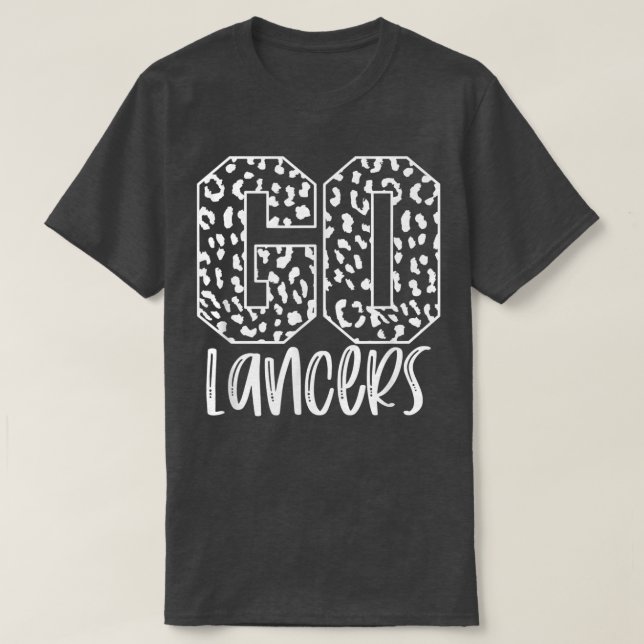 Lancers Team Mascot School Spirit Game Night Leopa T-Shirt (Design Front)