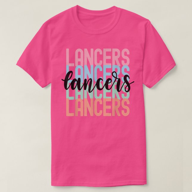 Lancers Team Mascot School Spirit Game Night  T-Shirt (Design Front)