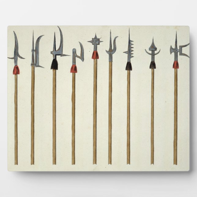 Lances, spears, halberds and partisanes, plate fro plaque (Front)