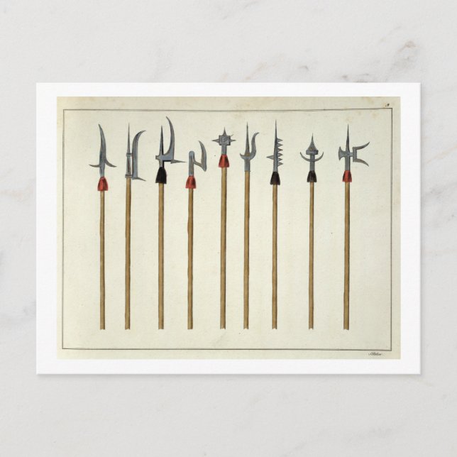 Lances, spears, halberds and partisanes, plate fro postcard (Front)