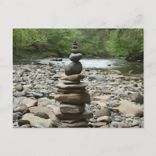 Land Art Sculpture - Cairn - Fine Art Photography Postcard (Front)