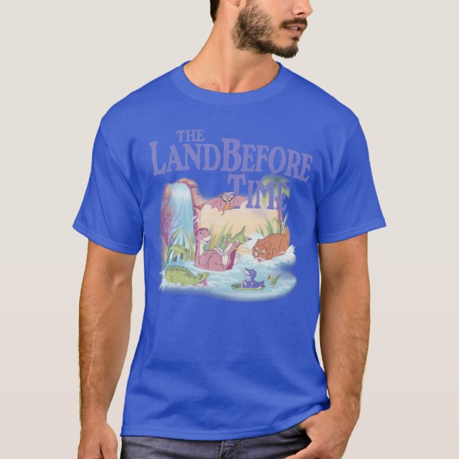 Land Beforeime Pastel Dinosaur Friends Splashing A T-Shirt (Front)