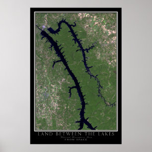 Land Between the Lakes National Park Satellite Map Poster