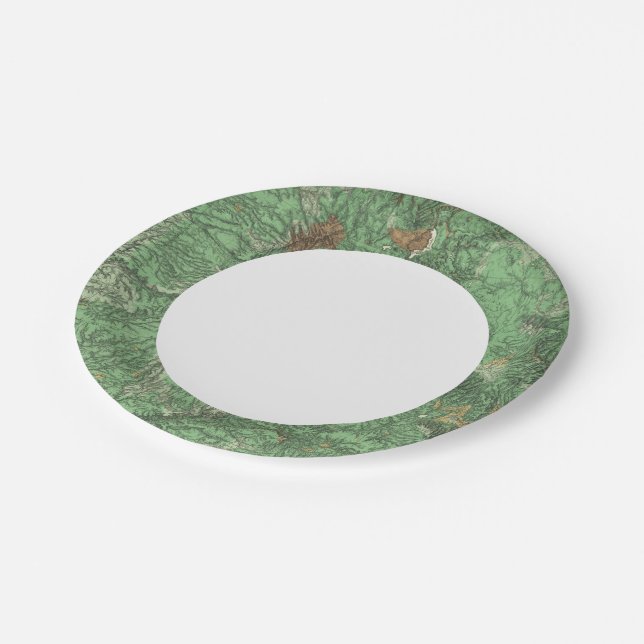 Land Classification Map of California Paper Plates (Angled)