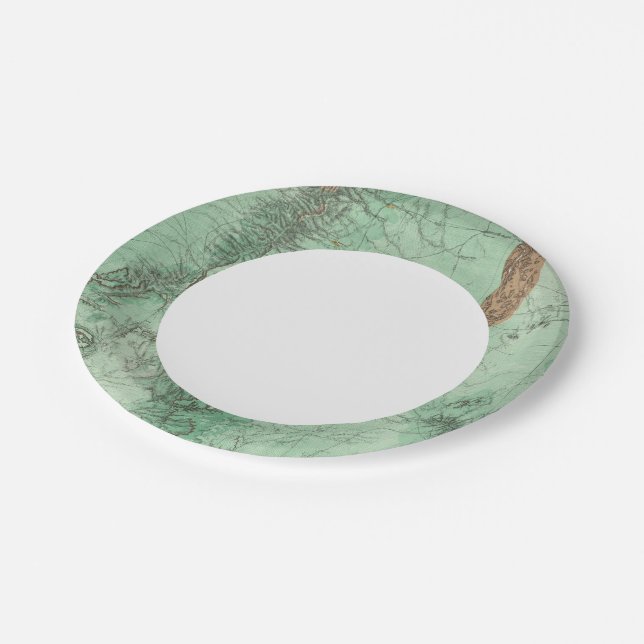 Land Classification Map of New Mexico 2 Paper Plates (Angled)