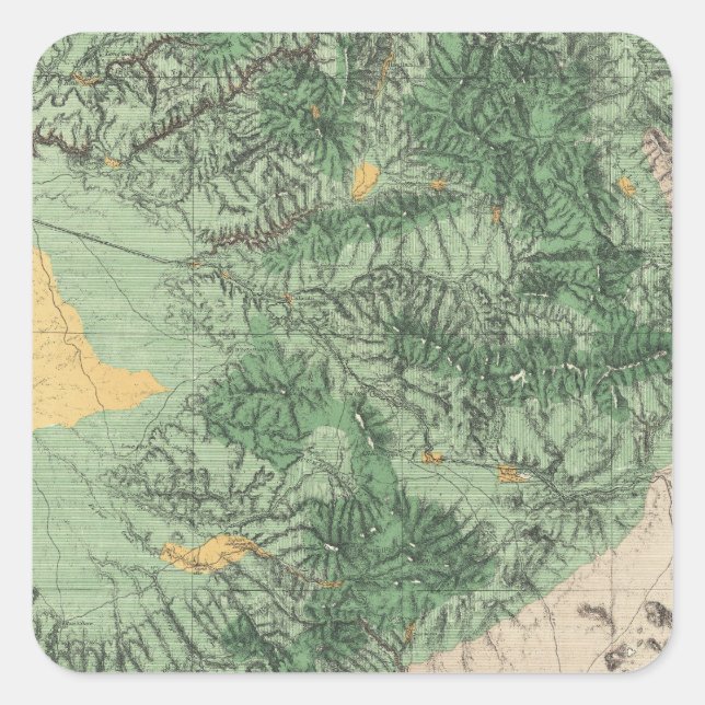 Land Classification Map of Southern California Square Sticker (Front)