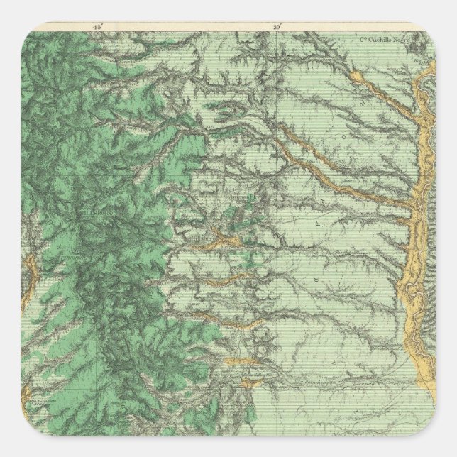 Land Classification Map of Southwestern New Mexico Square Sticker (Front)