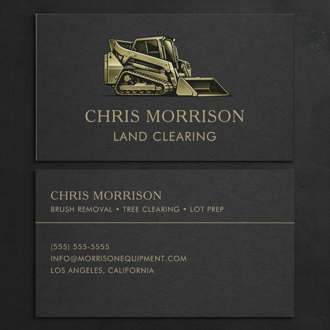 Land Clearing Contractor Services Business Card (Creator Uploaded)