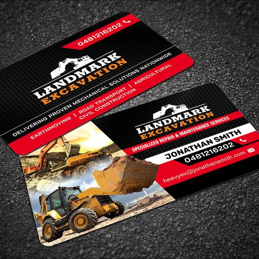 Land clearing, Excavation,Landscaping,Construction Business Card | Zazzle