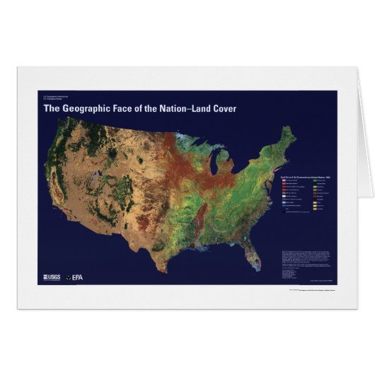 Land Cover In USA Map 1992 (Front Horizontal)