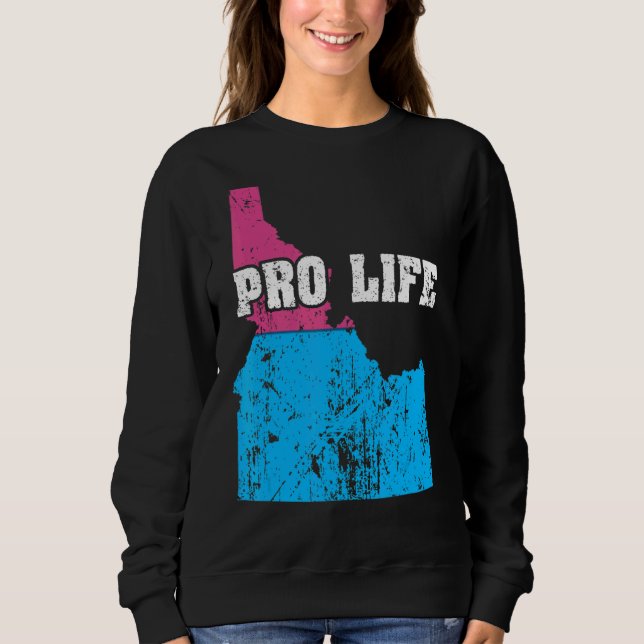 Land Map Us State Idaho Abortion Flag Choose Pro L Sweatshirt (Front)