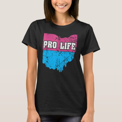 Land Map Us State Ohio Abortion Flag Choose Pro Li T_Shirt