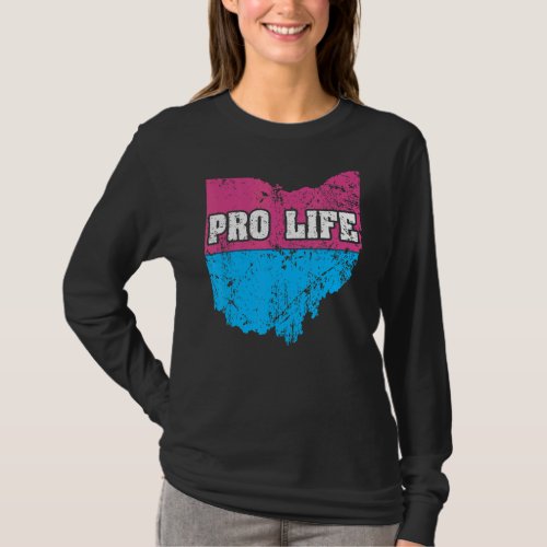 Land Map Us State Ohio Abortion Flag Choose Pro Li T_Shirt