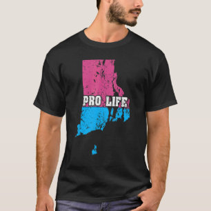 Land Map Us State Rhode Island Abortion Flag T-Shirt