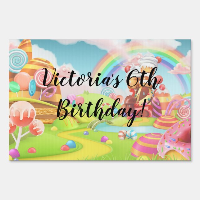 Land of Candy Birthday Party Sign (Front)