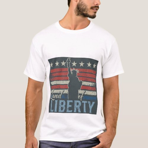 Land of Liberty patriotic themed t_shirt design