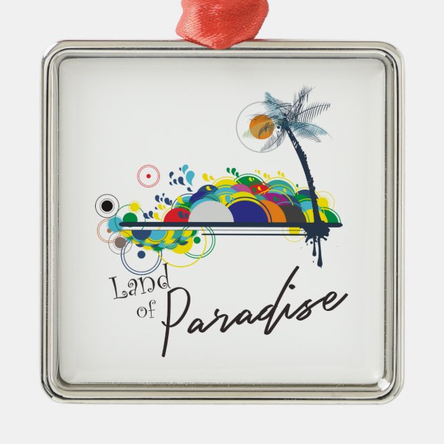 Land of Paradise Metal Ornament (Front)