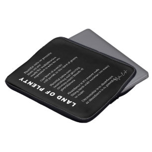 Land of plenty encouragement poem poetry wall post laptop sleeve