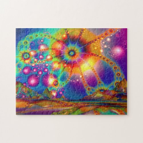 Land of psychedelic illuminations jigsaw puzzle