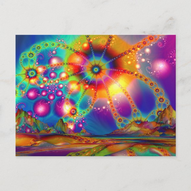 Land of psychedelic illuminations postcard (Front)
