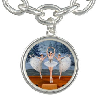 Land Of Snow Dancing Ballerina Charm Bracelet by xgdesignsnyc at Zazzle