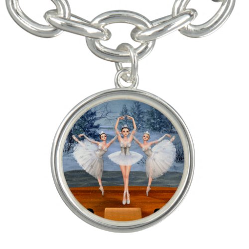 Land of Snow Dancing Ballerina Charm Bracelet