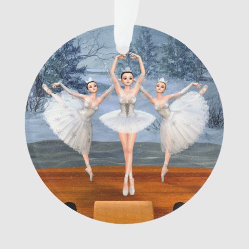 Land of Snow Dancing Ballerinas Ornament