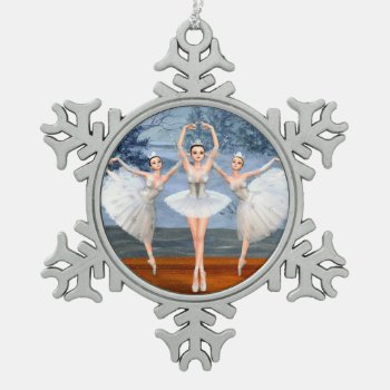 Land Of Snow Dancing Ballerinas Snowflake Pewter Christmas Ornament by xgdesignsnyc at Zazzle