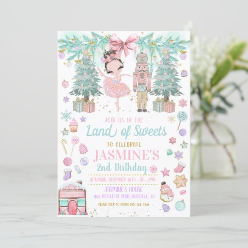 Land of Sweets Sugar Plum Fairy Nutcracker Invitat Invitation
