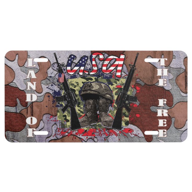 Land of the Free 2nd Amendment  License Plate (Front)
