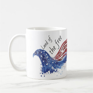 Land of the free 4th of July eagle mug