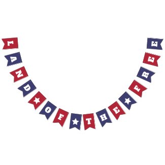 Land of the Free - 4th of July National Anthem Bunting Flags