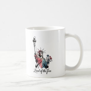 Land of the Free 4th of July Patriotic Coffee Mug