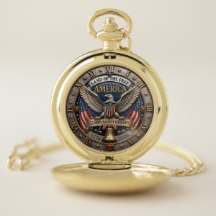Land of the Free America 250th Anniversary Pocket Watch